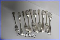 Lot de 10 fourchettes de table Christofle Modèle America Métal argenté