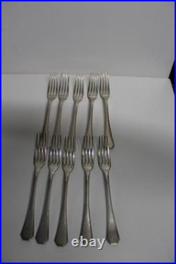 Lot de 10 fourchettes de table Christofle Modèle America Métal argenté