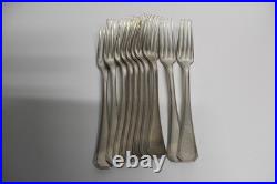 Lot de 10 fourchettes de table Christofle Modèle America Métal argenté