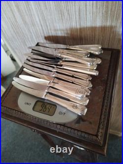 Lot de 15 Couteaux à Entremets Divers Modèles en Métal Argenté