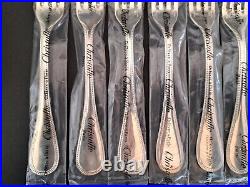 Lot de 8 fourchettes métal argenté modèle Perles Christofle neuf sous blister