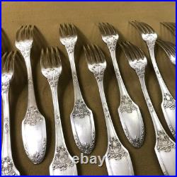 Ménagère 12 couverts BOULENGER modèle MARIE LOUISE métal argenté 21,5 cm Table