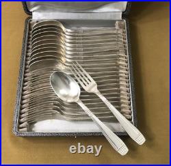 Ménagère 12 couverts CHRISTOFLE ALFENIDE modèle DIAMANT métal argenté 20,5 cm