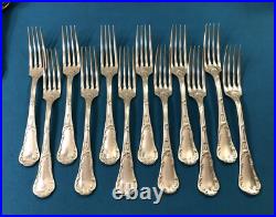 Ménagère 12 couverts CHRISTOFLE modèle CHRYSANTHEME métal argenté 21,5 cm Table