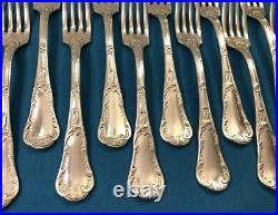 Ménagère 12 couverts CHRISTOFLE modèle CHRYSANTHEME métal argenté 21,5 cm Table