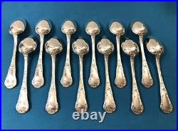 Ménagère 12 couverts CHRISTOFLE modèle CHRYSANTHEME métal argenté 21,5 cm Table