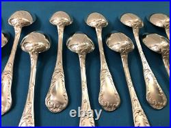 Ménagère 12 couverts CHRISTOFLE modèle CHRYSANTHEME métal argenté 21,5 cm Table