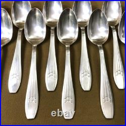 Ménagère 12 couverts de table ART DECO métal argenté ARGENTAL modèle DAMAS 21 cm