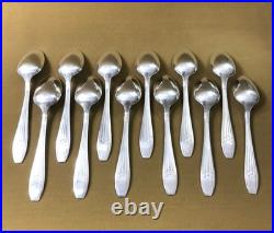 Ménagère 12 couverts de table ART DECO métal argenté ARGENTAL modèle DAMAS 21 cm