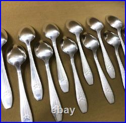 Ménagère 12 couverts de table ART DECO métal argenté ARGENTAL modèle DAMAS 21 cm