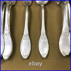 Ménagère 12 couverts de table BOULENGER modèle FILETS ET RUBANS métal argenté