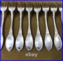 Ménagère 12 couverts de table BOULENGER modèle FILETS ET RUBANS métal argenté