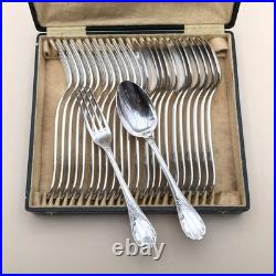 Ménagère 12 couverts de table CHRISTOFLE modèle MARLY métal argenté 20,5 cm