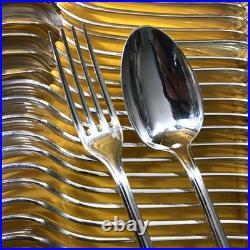 Ménagère 12 couverts de table CHRISTOFLE modèle POMPADOUR métal argenté 20,5 cm