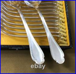 Ménagère 12 couverts de table CHRISTOFLE modèle POMPADOUR métal argenté 20,5 cm