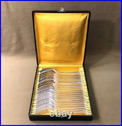 Ménagère 12 couverts de table CHRISTOFLE modèle POMPADOUR métal argenté 20,5 cm