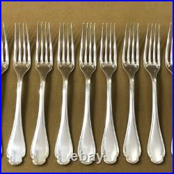 Ménagère 12 couverts de table CHRISTOFLE modèle POMPADOUR métal argenté 20,5 cm