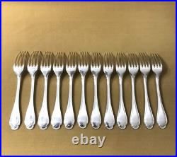 Ménagère 12 couverts de table CHRISTOFLE modèle POMPADOUR métal argenté 20,5 cm