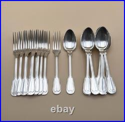 Ménagère 12 couverts de table ERCUIS modèle FILET CHINON métal argenté 21,5 cm