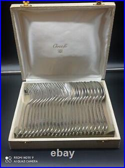 Ménagère 24 couverts de table CHRISTOFLE métal argenté modèle MARLY en coffret