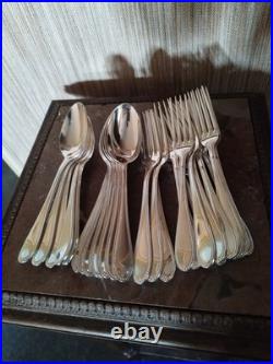Ménagère 24 pièces à Entremets Orfèvrerie Francia Modèle Perles Métal Argenté