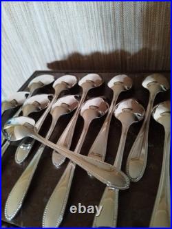 Ménagère 24 pièces à Entremets Orfèvrerie Francia Modèle Perles Métal Argenté