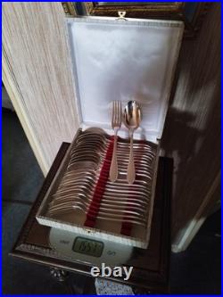 Ménagère 24 pièces à Entremets Orfèvrerie Francia Modèle Perles Métal Argenté