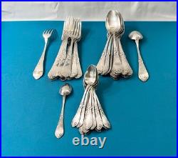 Ménagère 36 pièces BOULENGER modèle TULIPE métal argenté ART NOUVEAU couvert