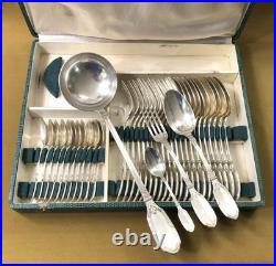 Ménagère 37 couvert RAVINET D'ENFERT modèle RUBANS ACANTHE métal argenté