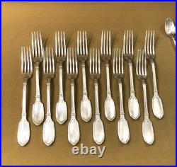 Ménagère 37 couvert RAVINET D'ENFERT modèle RUBANS ACANTHE métal argenté