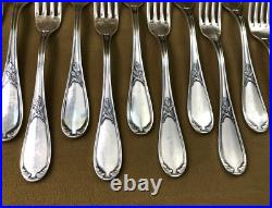 Ménagère 37 couverts ERCUIS modèle LAURIER métal argenté Cuillères Fourchettes