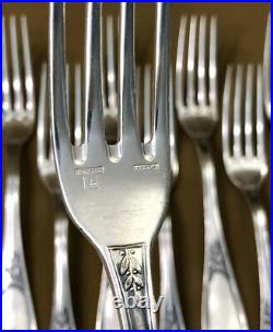 Ménagère 37 couverts ERCUIS modèle LAURIER métal argenté Cuillères Fourchettes