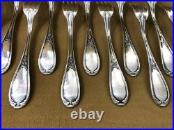 Ménagère 37 couverts ERCUIS modèle LAURIER métal argenté Cuillères Fourchettes