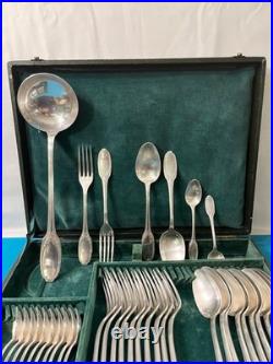 Ménagère 37 pièces CHRISTOFLE-ALFENIDE modèle RUBANS LAURIERS métal argenté