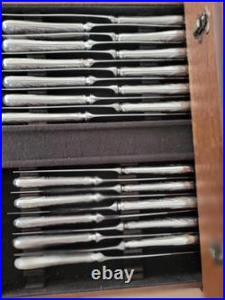 Menagere 47 P Christofle Modele Marly Métal Argenté Dans Coffret Bois