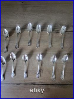 Menagere 47 P Christofle Modele Marly Métal Argenté Dans Coffret Bois