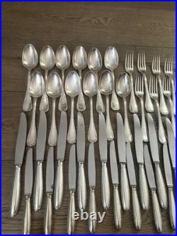Menagere 71 Pieces Christofle Modele Rubans Croises Metal Argente