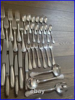 Menagere 71 Pieces Christofle Modele Rubans Croises Metal Argente