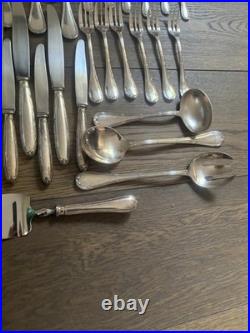Menagere 71 Pieces Christofle Modele Rubans Croises Metal Argente