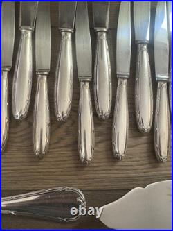 Menagere 71 Pieces Christofle Modele Rubans Croises Metal Argente