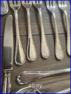 Menagere 71 Pieces Christofle Modele Rubans Croises Metal Argente