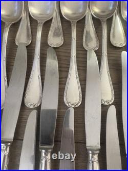 Menagere 71 Pieces Christofle Modele Rubans Croises Metal Argente