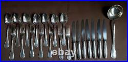 Ménagère COUVERTS à REPAS métal argenté CHRISTOFLE modèle RUBANS couteaux louche