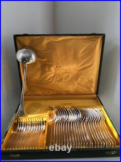 Ménagère Christofle métal argenté modèle Printania dans coffret Ménagère Christofle métal argenté modèle Printania dans coffret