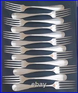 Ménagère Christofle model Uniplat spécial 24 pièces Coffret cuir XIXe Argenté 72