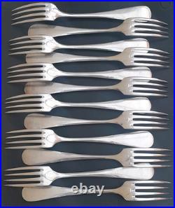 Ménagère Christofle model Uniplat spécial 24 pièces Coffret cuir XIXe Argenté 72