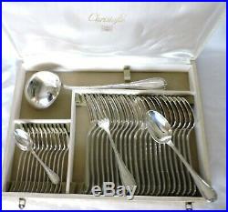 Menagere En Metal Argente Christofle Modele Rubans 37 Pieces