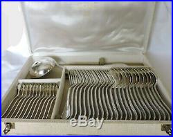 Menagere En Metal Argente Christofle Modele Rubans 37 Pieces