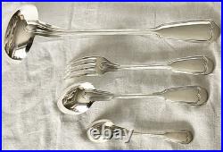 Menagere En Metal Argente Ercuis Modele Filet Chinon 37 Pieces