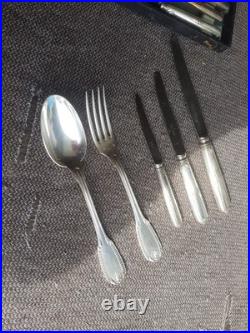 Menagere Metal Argente 135 Pieces Ravinet Denfert Modele Perles Et Coquille